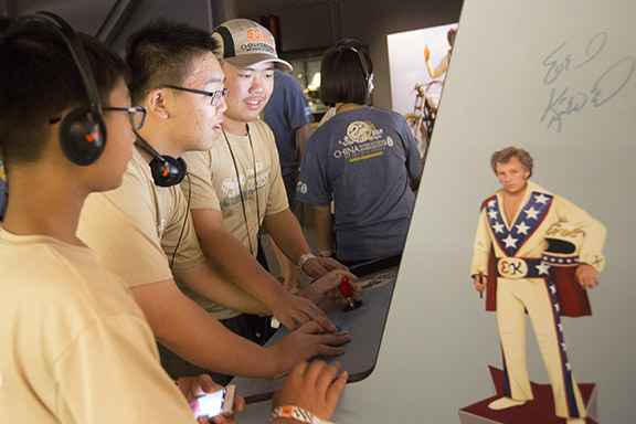 Chinese students at Harley Davidson Museum, Milwaukee, Wisconsin.